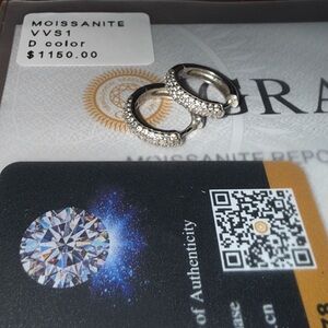Moissanite VVS1 Hoop Earrings